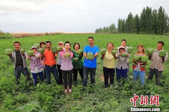 新疆博湖“心形”“福字”“元宝”西瓜备受游客青睐