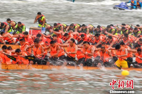 运动健儿们奋力挥桨 陈骥旻 摄