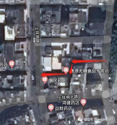 ▲红色箭头疑似阮汉平逃跑路线。    卫星图片