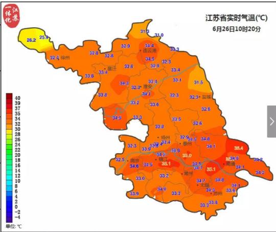 江苏发布高温黄色预警多城气温冲破37℃