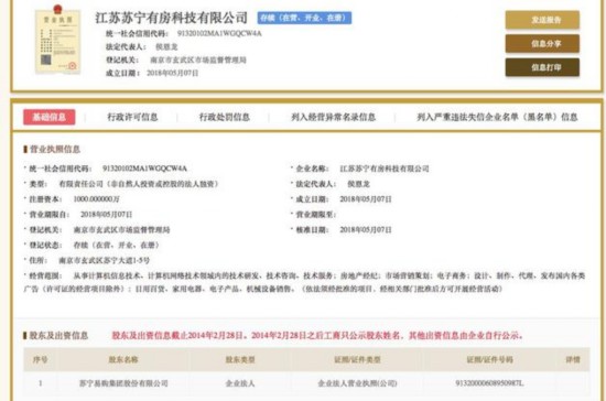 苏宁有房科技有限公司工商信息
