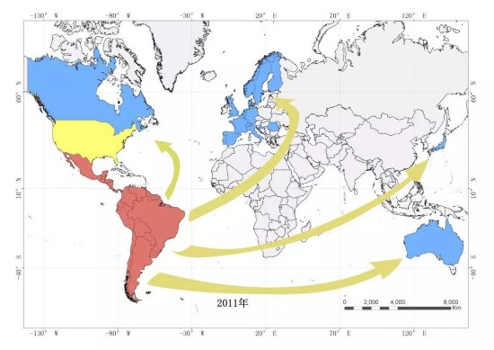 2011年开始向全球扩散