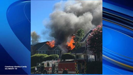 图为直升机引发大火视频截图