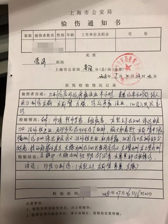 病历及验伤通知书。受访者提供