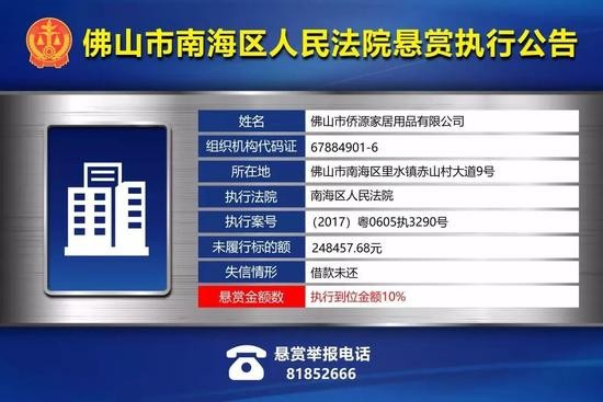 广东一法院悬赏一批老赖 举报最高奖励170万元