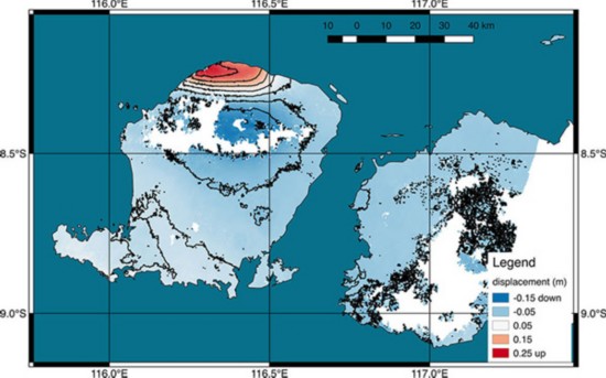 NASA:印尼龙目岛连续地震导致西北海岸抬高25厘米