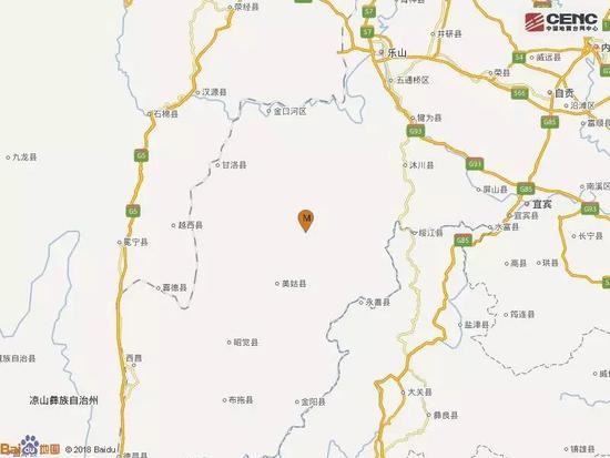 四川乐山市马边县发生3.8级地震 震源深度17千米