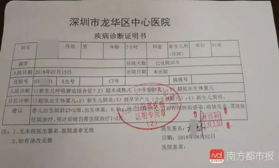 不足2斤重早产儿被弃医院 年仅17岁父母不知所踪