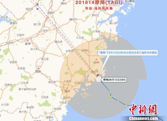 台风&ldquo;摩羯&rdquo;登陆浙江温岭中心最大风力10级