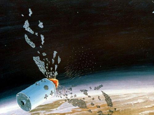 资料图片:反卫星武器想象图。
