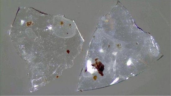 从经过处理的污水中提取的隐形眼镜碎片