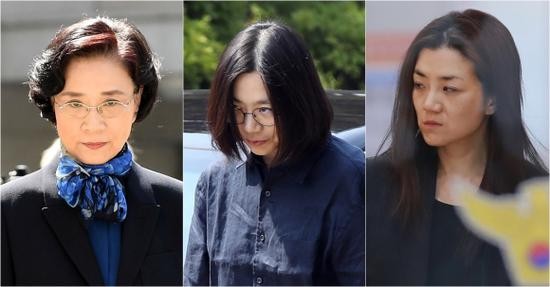 图为大韩航空会长赵亮镐的妻女（韩联社）