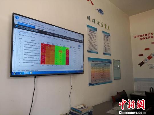 兰州市西固区在微观站的基础上，今年在两个社区试点微观站智能化调度，实现区、街道、社区三级联动，24小时智能化调度，提前做到预防。图为该区玉门街北社区的网格化精准监测平台。(资料图) 杜萍 摄