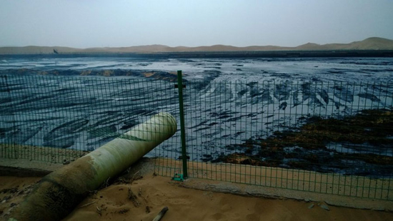   腾格里沙漠非法排污事件的新闻照片