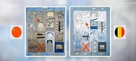 叶永青的作品(左)和西尔万的作品(右)对比