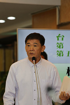 林炳利18日以书面质询方式为安南区易淹水地区居民发声。（图片来源：台湾&ldquo;中时电子报&rdquo;）