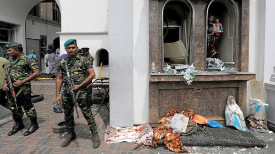 (斯里兰卡爆炸袭击现场。图源：路透社)