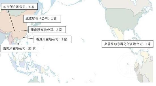 ▲举报人整理的张家慧、刘远生实际控制公司分布图。受访者供图