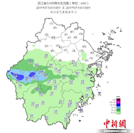 浙江迎大范围强降雨天气122个乡镇累计雨量超百毫米