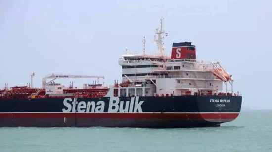 ▲英国“史丹纳帝国”号（Stena Impero）油轮。（图源：RT）