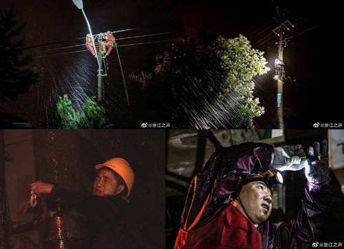 向台风天最美的身影致敬！坚守岗位不惧风雨