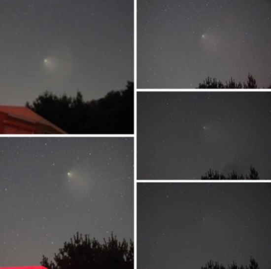 韩国网友金某拍下的不明发光体（脸书）