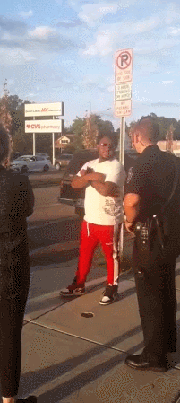  （黑人男子被警察盘查。）