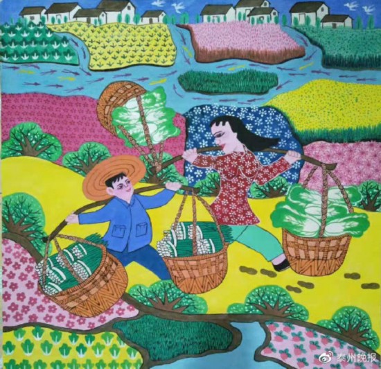 泰州兴化乡村老师醉心培育农民画传承人,已连续6年做了这件事