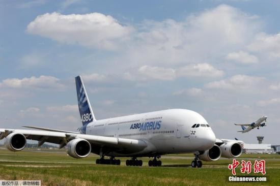 资料图：空客A380客机。