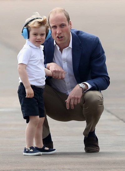 　　威廉王子和儿子乔治（图源：《独立报》）