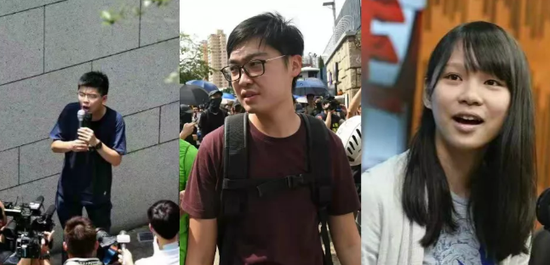  ▲乱港分子：黄之锋、陈浩天、周庭