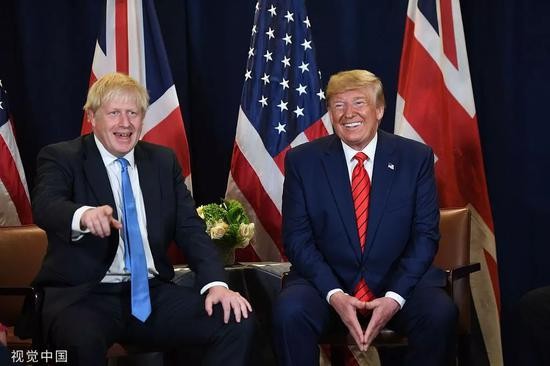 当地时间9月24日,约翰逊与特朗普在联合国大会期间会晤。