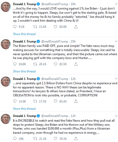 特朗普推特截图