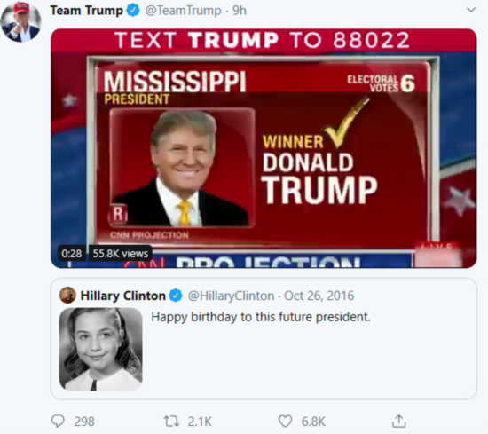 特朗普团队推文截图