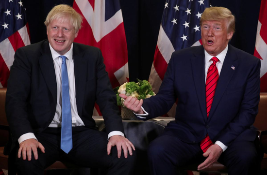 英国首相鲍里斯&middot;约翰逊与美国总统唐纳德&middot;特朗普（路透社）