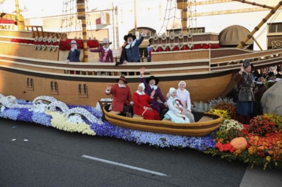 当地时间2010年1月1日，美国加利福尼亚州帕萨迪纳市，关于“五月花”号的纪念活动。（法新社）