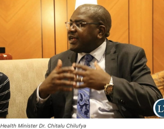  △图为卢萨卡时报的网页截图 赞比亚卫生部长齐塔卢&middot;奇卢菲亚（CHITALU CHILUFYA）博士