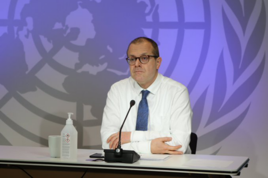 △图为世卫组织欧洲地区主任汉斯&middot;克鲁格在4月23日的新闻发布会上