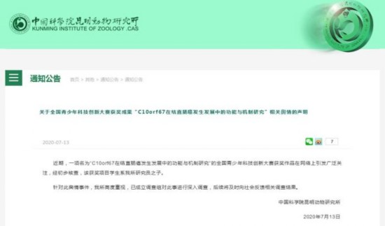 基因敲除|昆明小学生研究基因敲除获奖引质疑 官方:已介入调查