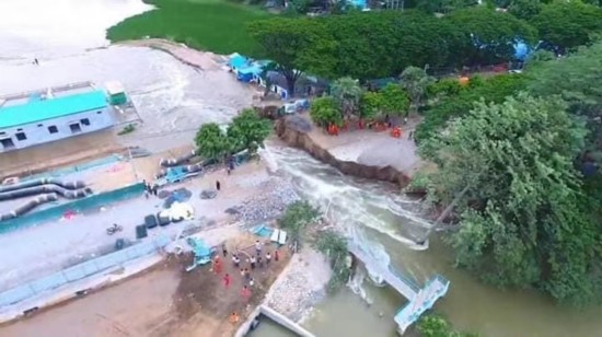 水坝|缅甸曼德勒一处水坝被洪水冲毁 四个村庄被淹