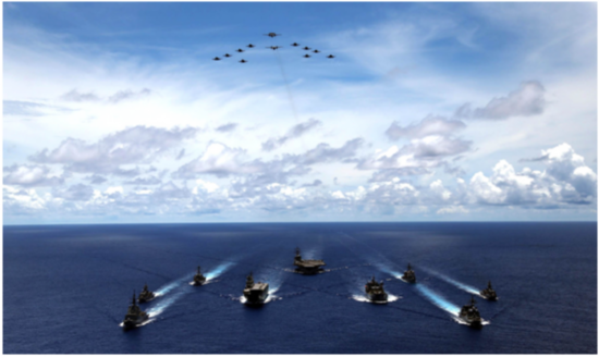 美国海军|美国拉帮结派挑动南海局势 出动航母带日澳战舰在南海演练