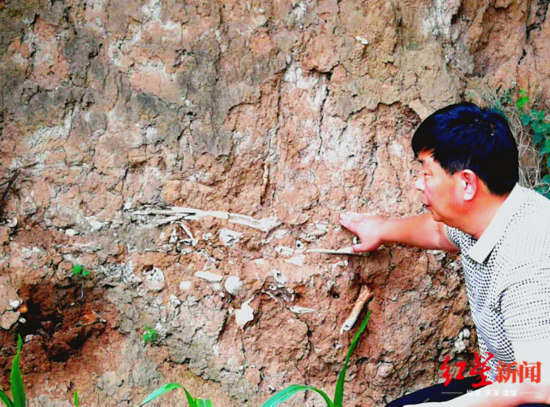7月8日发现的疑似长平之战尸骨坑 郭庭荣供图
