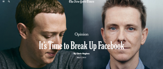 《纽约时报》关于“拆分Facebook”的评论文章