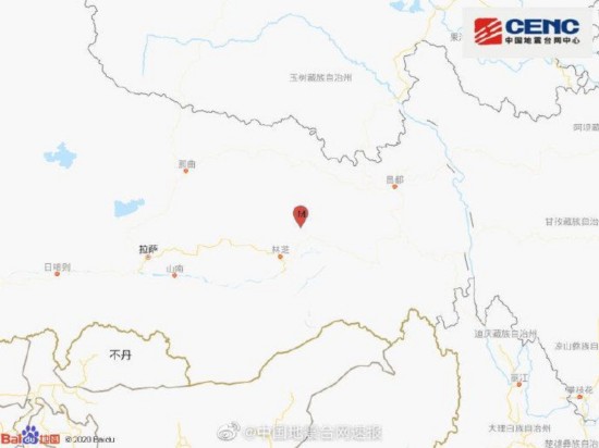 西藏林芝市波密县发生3.3级地震震源深度7千米