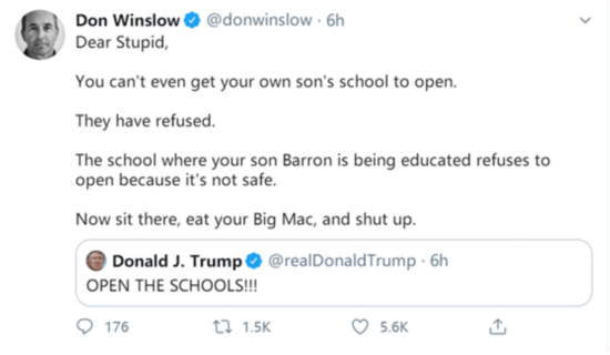 开学|特朗普写了句“开学吧”，把“闭上你的嘴”送上热搜！