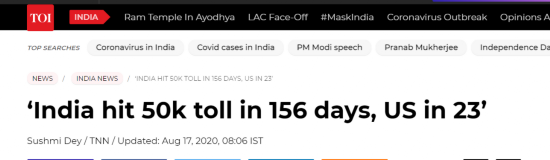 死亡病例|新冠死亡病例破5万，印度却还在笑美国