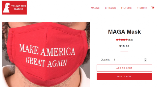  图片截取自口罩销售网站