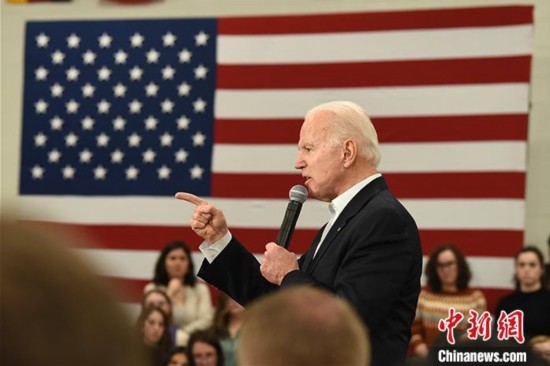 资料图为美国前副总统、民主党候选人拜登。中新社记者 陈孟统 摄