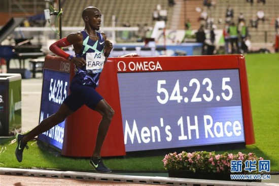 (体育)(4)田径——钻石联赛布鲁塞尔站:法拉赫打破男子一小时跑世界纪录并夺冠