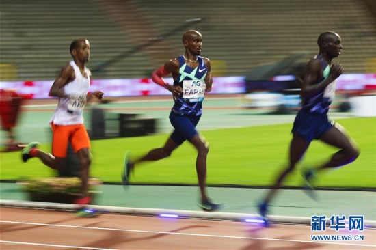 (体育)(6)田径——钻石联赛布鲁塞尔站:法拉赫打破男子一小时跑世界纪录并夺冠